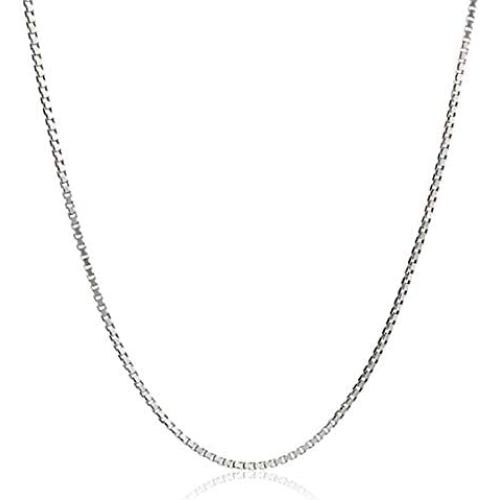 BFISH JEWELRY 925 Sterling Silver Designer Chain 0.8MM Delicate Italian Box Chain - Super Thin & Strong Lovely Necklaces