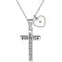 Stainless Steel Cross Faith Pendant Necklace, Cubic Zirconia Pave-Setting, Heart Mustard Seed Pendants Y917 Stainless Steel Cross Faith Pendant Necklace, Cubic Zirconia Pave-Setting, Heart Mustard Seed Pendants Y917