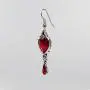 Valentines Day Red Heart Romance Dangle Earrings Austrian Crystals Thorns and Roses Silver Finish Valentines Day Red Heart Romance Dangle Earrings Austrian Crystals Thorns and Roses Silver Finish