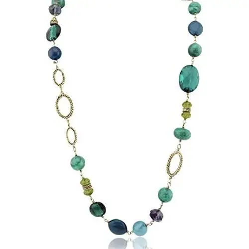 Firstmeet Chunky Crystal Coloured Glaze Beads Long Necklace for Women Firstmeet Chunky Crystal Coloured Glaze Beads Long Necklace for Women