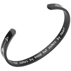 Inspirational Bracelet for Women Girls Mantra Cuff Bangle Engraved Personalized Friendship Cuff Bracelet for Sister Best Friend Birthday Graduation Gift