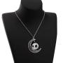 BEKECH Jack and Sally Nightmare Before Christmas Movie Lovers Gift Jack and Sally Crescent Moon Pendant Necklace Set for Couple Remembrance Love Gift&