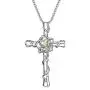 UCADRIT Cross with Rose Necklace 925 Sterling Silver with Simulated Birthstone Cross Jewelry for Women UCADRIT Cross with Rose Necklace 925 Sterling Silver with Simulated Birthstone Cross Jewelry for Women