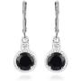 Shop LC 925 Sterling Silver Black Spinel Cubic Zirconia CZ Dangle Drop Earrings for Women Engagement Wedding Prom Jewelry Mothers Day Gifts