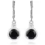 Shop LC 925 Sterling Silver Black Spinel Cubic Zirconia CZ Dangle Drop Earrings for Women Engagement Wedding Prom Jewelry Mothers Day Gifts