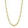 The Bling Factory 7mm 24k Yellow Gold Plated Stainless Steel Flat Figaro Chain Necklace The Bling Factory 7mm 24k Yellow Gold Plated Stainless Steel Flat Figaro Chain Necklace