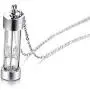 Silver Hourglass Glass Urn Necklace for Ashes Cremation Pendant Memorial Jewelry dad mom Silver Hourglass Glass Urn Necklace for Ashes Cremation Pendant Memorial Jewelry dad mom