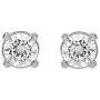14KT Gold Princess & Round Diamond Accent Earrings (Diamond Quality IJ-I3) By La4ve Diamond Stud Earrings For Women,Kids and Babies | Gift Box Included