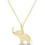 1/10 Carat CT.t.w Round Cut White Natural Diamond Elephant Pendant Necklace in 14K Gold Over Sterling Silver 1/10 Carat CT.t.w Round Cut White Natural Diamond Elephant Pendant Necklace in 14K Gold Over Sterling Silver