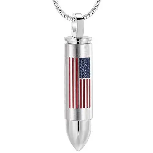 zeqingjw Stainless Steel Bullet Pendant Urn Ashes Necklace Cremation Jewelry Keepsake Memorial Pendant zeqingjw Stainless Steel Bullet Pendant Urn Ashes Necklace Cremation Jewelry Keepsake Memorial Pendant