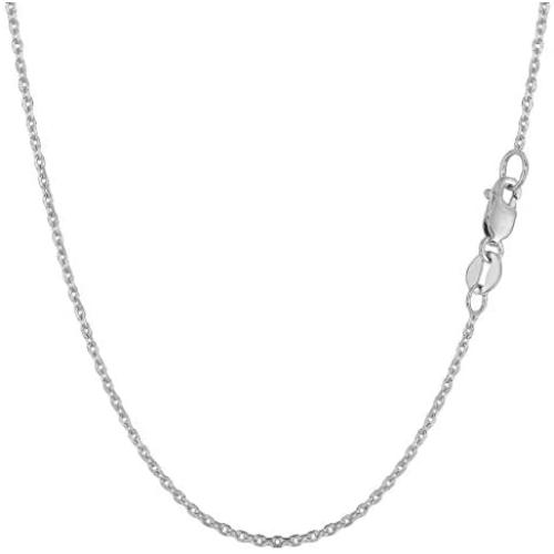 14K Yellow or White or Rose/Pink Gold 1.1mm Shiny Diamond Cut Lite Cable Link Chain Necklace for Pendants and Charms with Lobster-Claw Clasp (16'' 17'' 18'' 20'' or 24 inch)