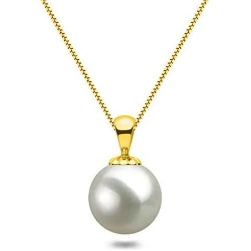 White Japanese AAAA 6-13.5mm Freshwater Cultured Pearl Pendant Necklace 16''/18'' Solitaire Necklace Pendant - Orien Jewelry