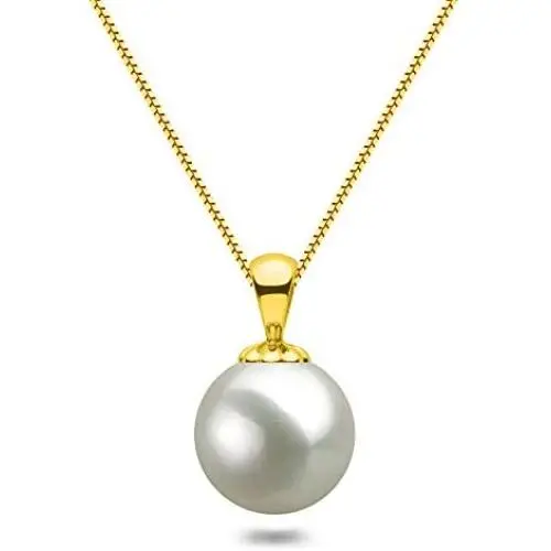 White Japanese AAAA 6-13.5mm Freshwater Cultured Pearl Pendant Necklace 16''/18'' Solitaire Necklace Pendant - Orien Jewelry