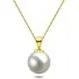 White Japanese AAAA 6-13.5mm Freshwater Cultured Pearl Pendant Necklace 16''/18'' Solitaire Necklace Pendant - Orien Jewelry