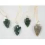 KVK Crystals Moss Agate Stone Arrowhead Pendant Necklace KVK Crystals Moss Agate Stone Arrowhead Pendant Necklace