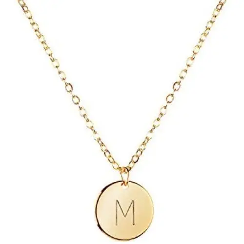 MignonandMignon Gold Initial Necklace Initial Disc Necklace Bridesmaid Jewelry Gift for Her MignonandMignon Gold Initial Necklace Initial Disc Necklace Bridesmaid Jewelry Gift for Her