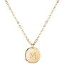 MignonandMignon Gold Initial Necklace Initial Disc Necklace Bridesmaid Jewelry Gift for Her