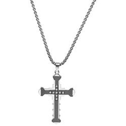 Hiboutique Pendant Necklace Mens Womens Stainless Steel Pendant Chain Necklace