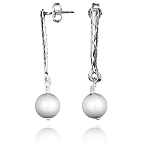 PAZ Creations .925 Sterling Silver Gemstone Drop Stick Earrings