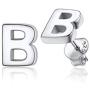 SILVERCUTE Tiny Letter Earrings 925 Sterling Silver Hypoallergenic Stud Dainty Initial A-Z Earrings for Girls Women, with Gift Box, Color Silver Gold Rose Gold