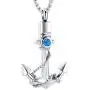 Urn Jewelry for Men, Anchor Urn Necklace for Ashes with Blue Opal Cremation Jewelry Memorial Keepsake Pendant