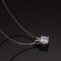 AINUOSHI 18K Gold Plated Sterling Silver 2 Carat Cubic Zirconia Asscher Cut Solitaire Pendant Necklace, 18''