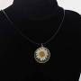 CENWA Daisy Flower Necklace Real Dried Flower Black Leather Necklace Handmade Pressed Flowers Jewelry Gift for Nature Lovers Mori Girl