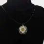 CENWA Daisy Flower Necklace Real Dried Flower Black Leather Necklace Handmade Pressed Flowers Jewelry Gift for Nature Lovers Mori Girl