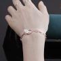 DVE Fashion Chain Bracelet, Hollow Out Heart Pendant Silver Plated Chain Bracelets for Women, Nickel-Free, Hypoallergenic
