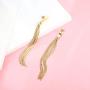 LIUANAN 18K Gold Plated Long Tassel Bar Earrings for Women Girls Chain Drop Dangle Stud Earrings Jewelry