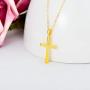 Solid Real 14K Gold Cross Necklace, Delicate Gold Italian Cross Pendant Necklace Religious Faith Jewelry for Women, Girls, 18 inch