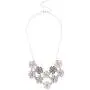 Lux Accessories Faux White Pink Grey Mauve Floral Flower Statement Necklace Lux Accessories Faux White Pink Grey Mauve Floral Flower Statement Necklace