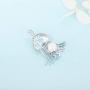 LGSY Sterling Silver Jellyfish Pearl Cage Pendants for Women, Design Pearl Cage Pendants for Pearl Jewelry Making, Essential Oil Diffuser Lockets for Pearl Jewelry