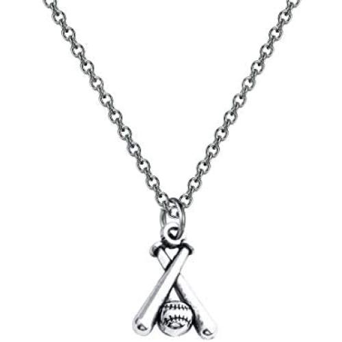 FUSTMW Baseball and Baseball Bat Cross Necklace Baseball Lovers Jewelry Gifts for Baseball Moms Baseball Player Gifts