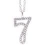 Paialco 925 Sterling Silver Fancy Number 0~9 Script Pendant Necklace Cubic Zirconia Jewelry