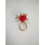 PANGRUI Delicate Crystal Rhinestone Red Apple with Arrow Magnet Brooch Magnetic Eyeglass Holder