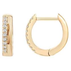 PAVOI 14K Gold Plated Sterling Silver Cubic Zirconia Huggie Hoop Earrings for Women