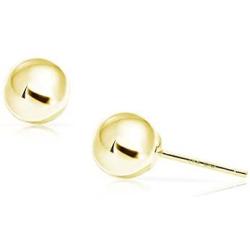 SOLIDGOLD - 14 Karat Real Gold Ball Stud Earrings 3-8mm | Yellow, Rose & White Gold