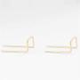 Minimalist double Piercing Earrings for Women Girls Men S925 Sterling Silver Bar Threader Dangle Drop Stud Tragus 2 Hole Lobe Bended Hook Fashion Personalized Hypoallergenic Jewelry Gold Plated