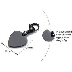 VNOX Free Engraving-Heart Shape Medical Alert ID Pendant Necklace/Keychain for Men Women,20 Inches Chain