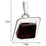 Ian and Valeri Co. Cherry Amber Sterling Silver Modern Square Pendant Necklace Chain 18'' Ian and Valeri Co. Cherry Amber Sterling Silver Modern Square Pendant Necklace Chain 18''