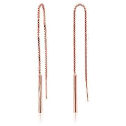 River Island Sterling Silver Tassel Threader Dangling Chain Earrings
