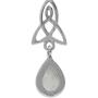 Silvershake Natural Moonstone 925 Sterling Silver Triquetra Celtic Knot Drop Dangle Leverback Earrings