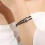 925 Sterling Silver Vintage Bracelets for Women Adjustable Leather Wrap Bracelets