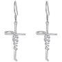 925 Sterling Silver Infinity Love of God Simple Dainty Faith Cross Dangle Earrings Religious Gift for Women Girls