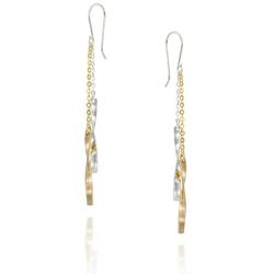 Womens Two Tone 925 Sterling Silver & 14k Gold-Filled Twisted Long Dangle Earrings