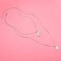 S925 Sterling Silver Moon Sun Double Layered Multilayer Choker Necklace for Women Lady