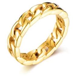 Xusamss Hip Hop Stainless Steel Cuban Chain Band Ring