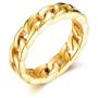 Xusamss Hip Hop Stainless Steel Cuban Chain Band Ring