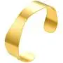 FindChic Wide Cuff Bracelet for Women 18K Gold Plated Tapered Cut/Wave/Evil Eye Adjustable Open Plain Chunky Statement Bangles for Girls